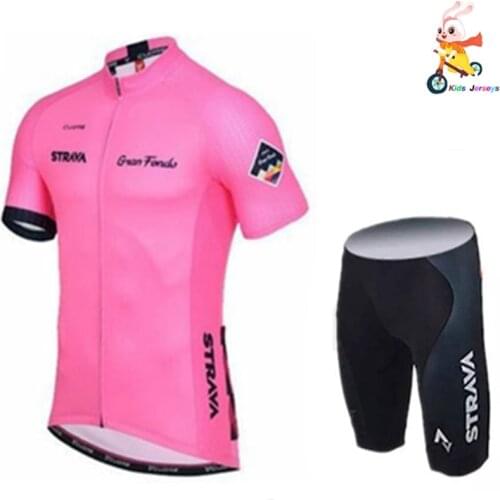 Kids Cycling Set 2021 Pro Team Strava Cycle Jerseys Mtb Short Sleeve Jerseys Cycling Clothing Girls Boys Balance Bike Clothing