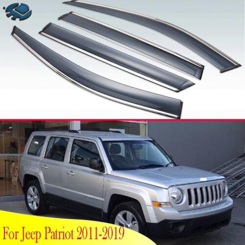 For Jeep Patriot 2011-2019 Car Accessories Plastic Exterior Visor Vent Shades Window Sun Rain Guard Deflector 4pcs