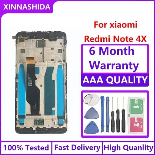 For Xiaomi Redmi Note 4X Note 4 Global Version Snapdragon 625 LCD DisplayTouch Digitizer Frame Note 4X