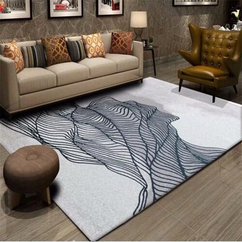 Home Decorative Fashion Netted Carpets Bedside Floor Mat Sofa Area Rugs Nordic Style Soft Flannel Large Living Room Rug Carpet