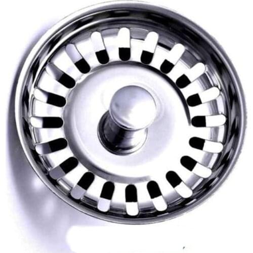 Home Kitchen Basin Drain Dopant Sink Strainer Basket Leach Waste Plug Steel Bathroom Kitchen Washbasin Flume Leakage Plug