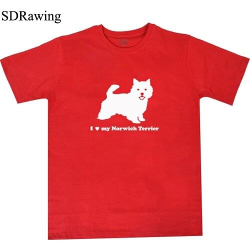 Cute I Love my Norwich Terrier print cotton t shirt for women girlfriend Graphic Tees summer casual tops plus size drop ship