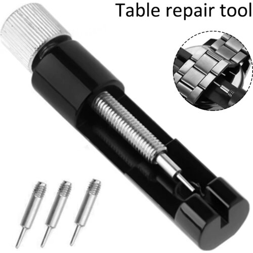 1pc Watch Strap Link Remover Metal Adjuster Bracelet Band Split Removal Tool With 3 Extra Pins For Replacement