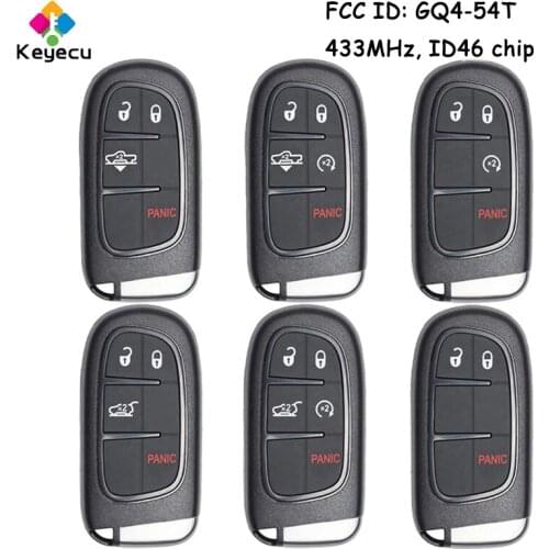 KEYECU Smart Remote Car Key Fob 3 4 5 Button 433MHz ID46 Chip for Ram 1500 2500 3500 2013 2014 2015 2016 2017 2018 2019 GQ4-54T