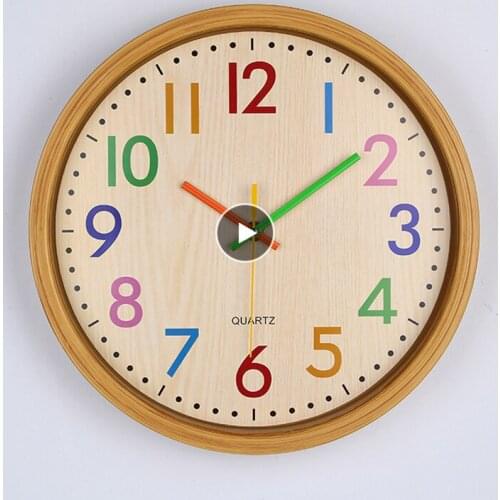 Creative Color Wall Clock Silent Kids Bedroom Decor Wall Clock Battery Operated Clock Room Bedroom Wall Decor Living Room