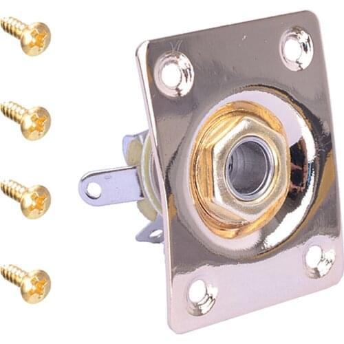 Metal Guitar Output Jack Plate With Mounting Screws For Electric Guitar Replacement