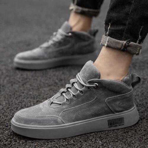 Men Casual Shoes lace up oxfords lace up Footwear Breathable Outdoor fashion Male Sneakers Comfortable suede Leather Men Shoes