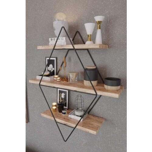 Black Large Size Prism Wall Shelf Kitchen And Bathroom Shelf Bookshelf shelves bookshelf Furniture for home libraries Shelving