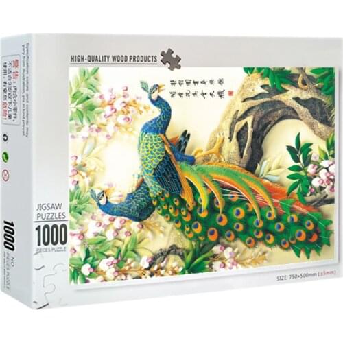 New 1000 Pieces peacock Princess Puzzles Wooden Jigsaw Puzzles Floor Puzzle Intellectual Game Learning Education Decompress
