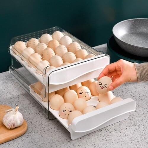 Plastic Storage Containers Drawer Organizer Boxes Plastic Box Storage Egg Refrigerator Organizer Drawer Transparent Durable