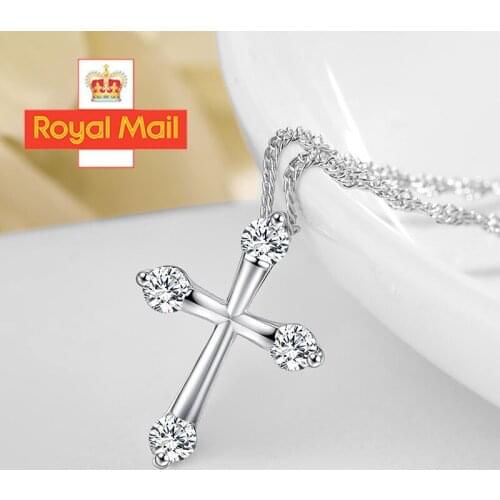 Cross Necklace Women Fashion Rhinestone Cross Pandant Jewelry Christian Neck Accessory MotherS Day Gift Allmatch Clavicle Chain