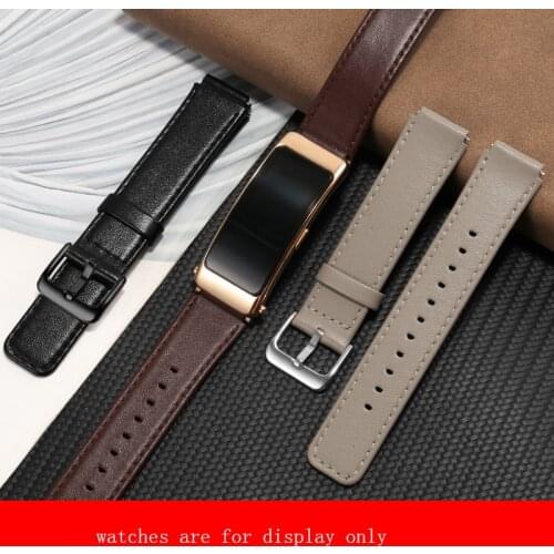 Genuine Leather Watchband 16mm black red blue Bracelet Pin Buckle Replacement belt for B3 B6 Smart Sport watch chain