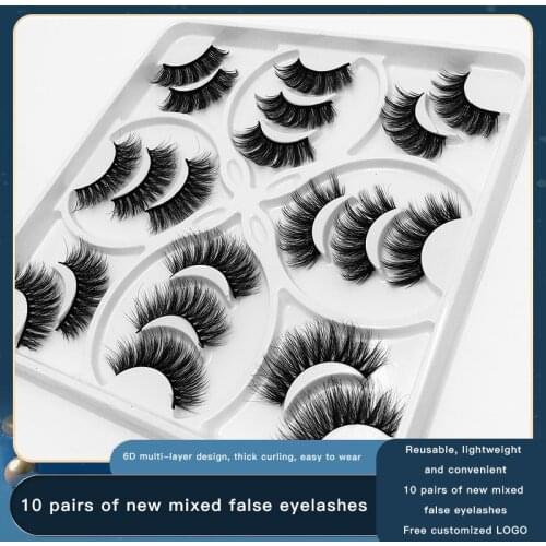 10 Pairs 3D Mink Eyelashes Natural Thick Long False Eyelashes Dramatic Fake Lashes Makeup Extension Eyelashes Eye Makeup Tool