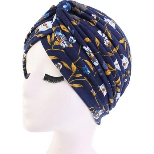 2020 New cotton women turban caps ethnic style flower headscarf bonnet arab india hat female wrap head caps turbante mujer