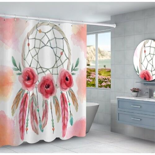 Bohemian 3D Shower Curtains Polyester Waterproof Home Bathroom Curtain thicken Feather Dream Catcher Bath Curtain With Hooks