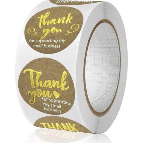 50-500pcs Thank You Stickers Seal Labels Gift Packaging Stickers Wedding Birthday Party Offer Stationery Sticker 2.5cm
