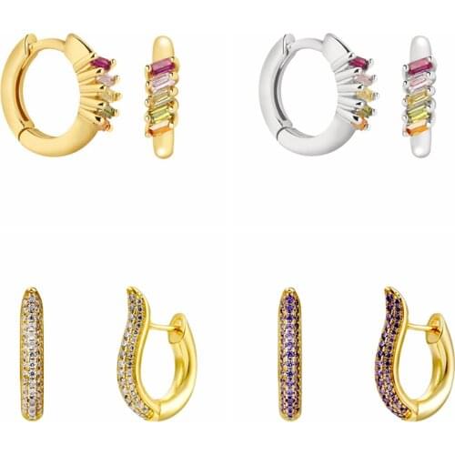 Gorgeous Women Jewelry 925 Sterling Silver Ear Buckle Exquisite Crystal Hoop Earrings Korean Style For Women Birthday Gifts