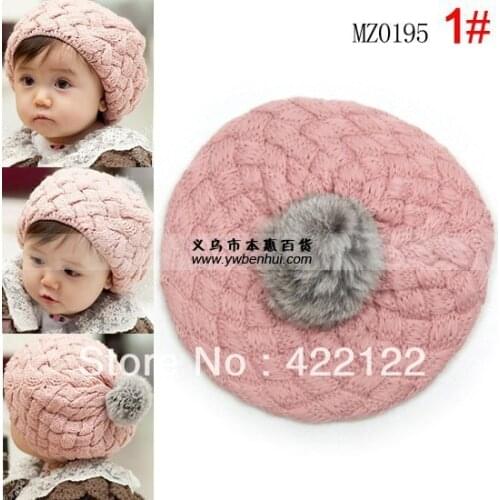 Winter Keep warm knitted hats for boy/girl/kits hats,infants caps beanine chilldren-Apple baby beret mz0195-2pcs