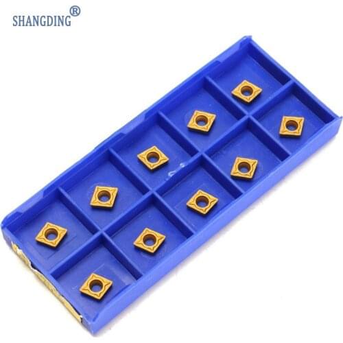 Brand New 10Pcs CCMT060204-HM YBC251 6x6mm Golden Coating Lathe Blades Lathe Tool Set +Box Best Price