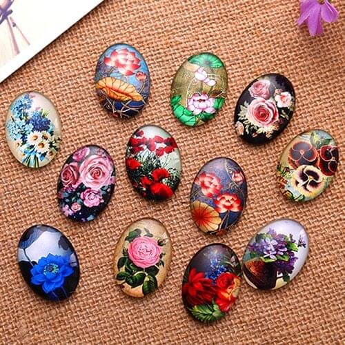 18x25mm Cartoo Girl Oval Glass Cabochon Dome Jewelry Finding Fashion Summer Cameo Pendant Settings 20pcs/lot K04796