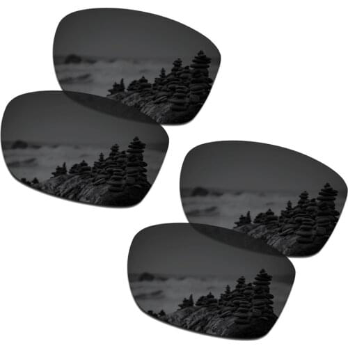 SmartVLT 2 Pairs Polarized Sunglasses Replacement Lenses for Oakley Jupiter Squared Stealth Black and Stealth Black