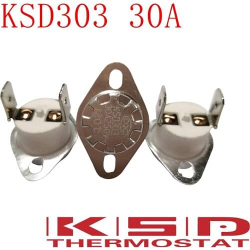 5pcs/lot KSD301/KSD303 75C 75 Degree Celsius 30A250V N.C. Normal Closed Ceramics Temperature Switch Thermostat control switch