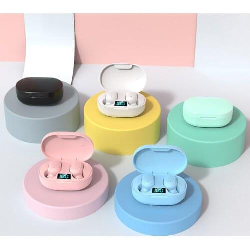 E6S TWS Earphone Wireless Headphones 5.0 LED Display Button Control Earbuds Waterproof Noise Cancelling Headset