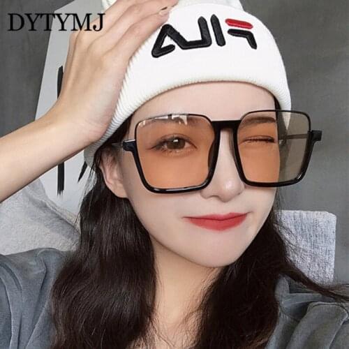 DYTYMJ Big Square Sunglasses Women 2021 Vintage Shades for Glasses Luxury Designer Square Sun Glasses Women Gafas De Sol Mujer