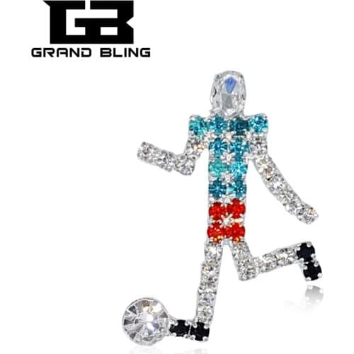 Handmade Football Player Brooch Pin for Football Fans