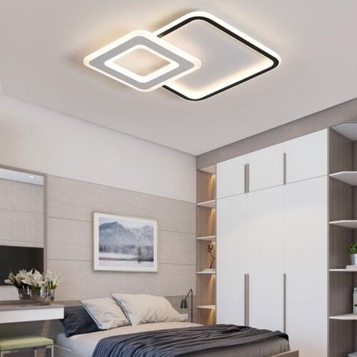 Black+White Art Modern Led ceiling lights For Bedroom Balcony studyroom plafondlamp lustre led Minimalism Led ceiling lamp