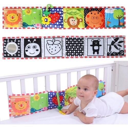 Baby Toys Crib Bumper Cloth Book Infant Rattles Knowledge Around Multi-Touch Colorful Bed Bumper Baby Toys Newborn 0-12 Months