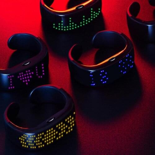 Dynamic LED Luminous Bracelet Programmable APP Bluetooth Display Nightclub Bar KTV Party Concert Prop Wristband