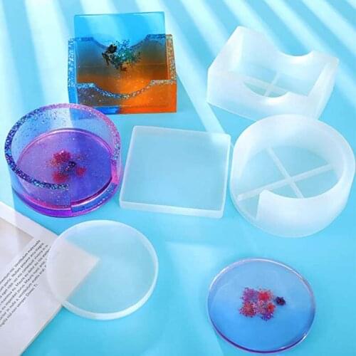 Epoxy Resin Mold Round Coaster Mould Silicone Mold DIY Handmade Crafts Make Tool Various Style