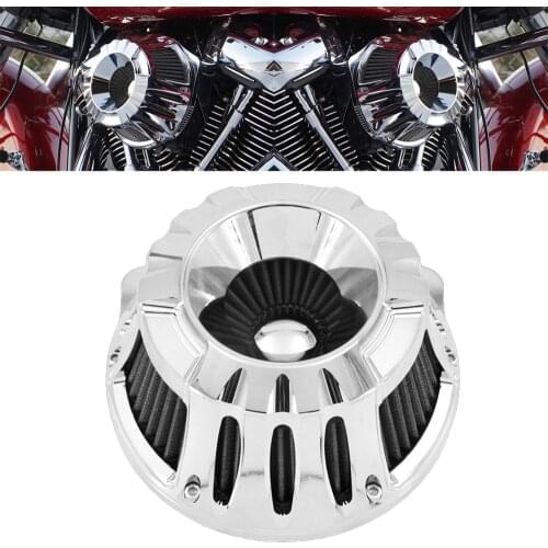 Motorcycle CNC Chrome Air Cleaner Intake Filter Aluminum Air Filter For Harley XL Touring Softail Dyna Street Glide Bob 2000-UP