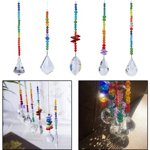 Crystal ing Pendant Prism Windows Home Car Tree Decorations Christmas Kids Birthday Gift