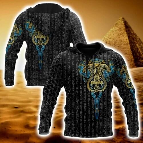 Egyptian Gods Ancient Uraeus Tattoo 3D Full Printed Hoodie For Man and Women Sweatshirt Zip Pullover Casual Jacket Tracksuit-89