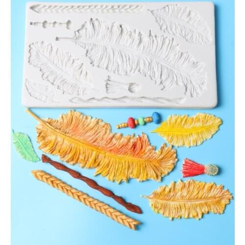 Birds Feathers Chocolate Fondant Cake Decorating Tool Lace Border Silicone Mold Baking Sugarcraft Gumpaste Mold Color Random
