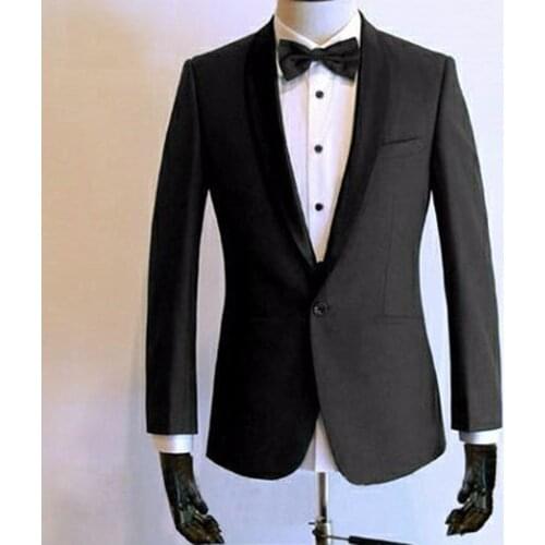 Two-piece Suit Wedding Suits For Men Custom Made Charcoal Grey Tuxedo Men,Bespoke Tailored Groom Tuxedos,Costume Homme Mariage