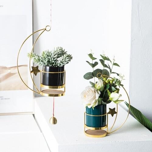 Creative Nordic Ceramic Hanging Basket Wall Hanging Crafts Flower Pot Hanging Plant Living Room Bedroom Balcony