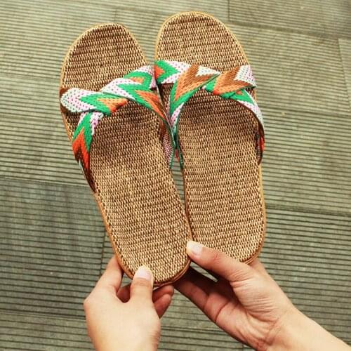 2020 Summer Indoor Slippers Fashion Womens Beach Flip Flops Anti-slip Unisex Slides Printed Footwear Casual Slides for Female