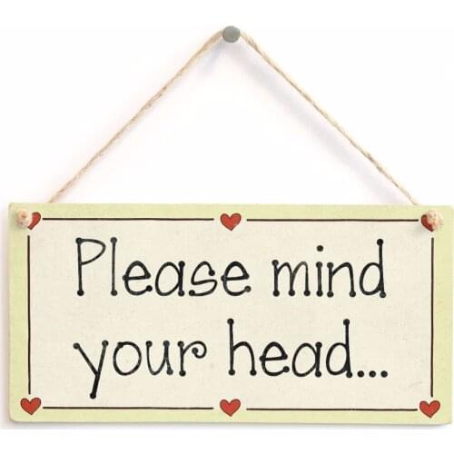 Meijiafei Please Mind Your Head... - Functional Low Hanging Sign Love Heart Frame Sign 10"x5"