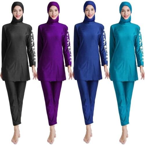 Muslim Swimsuit Plus Size Burkini Fashion Full Cover Women Conservative Swimsuit Bathing Suit Islamic Swimwear Modest Swim 6XL