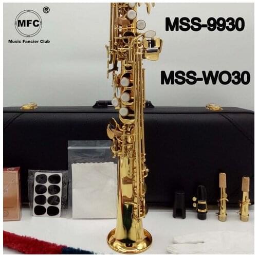 Music Fancier Club Soprano Saxophone MSS-9930 MSS-WO30 Gold Lacquer With Case Sax Soprano Mouthpiece Ligature Reeds Neck