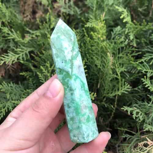 Natural Green Moonstone Tower Crystal Rare Healing Gemstone For Home Decoration Gifts