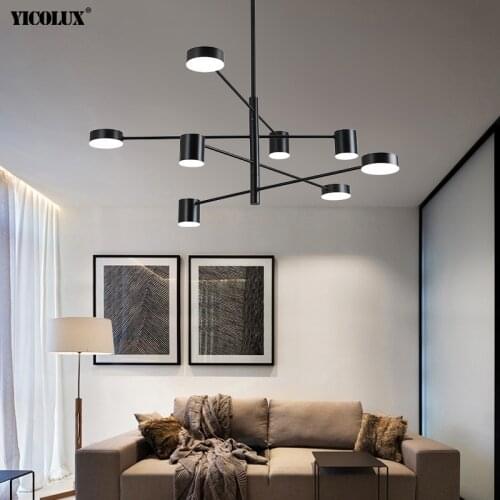 Nordic Style New Modern LED Chandelier Lights Dimmable Lamps Living Dining Room Bedroom Hall Salon Indoor Lighting 4 6 8 Heads