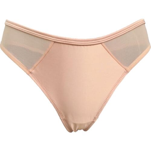 2pcs Skin Satin Gauze Women Penties Comfort Low Waist Thong Sexy Lingerie Female Underwear BR025