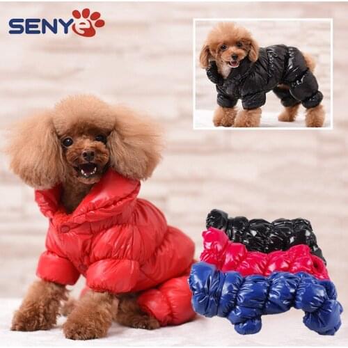 Autumn Winter Puppy Pet Dog Clothes Thicken Warm Soft Reflective Dog Cotton Coat Windproof And Rainproof Chihuahua Dog Supplies
