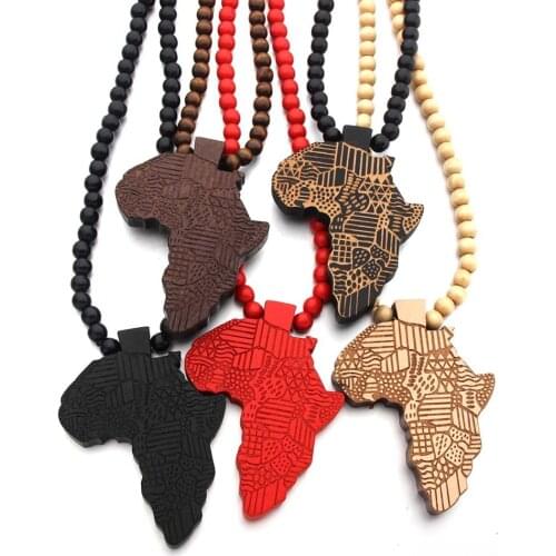 Hiphop Africa Necklace Gold Color Pendant & Chain African Map Gift for Men/Women Jewelry Trendy Jewelry Accessories