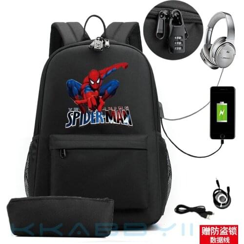 Hot Spiderman Backpack Cartoon Travel Shoulder Bags Teens School Bags +Pencil Case Satchel Work Leisure Mochilas