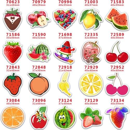 DIY Craft Supplies Sewing Accessories Cartoon Fruit Printed Planar Resins Mold 10 Pieces. PR-70623